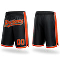 Custom Black Orange-White Authentic Basketball Shorts