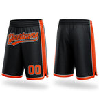 Custom Black Orange-White Authentic Basketball Shorts