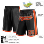 Custom Black Orange-White Authentic Basketball Shorts photo 2