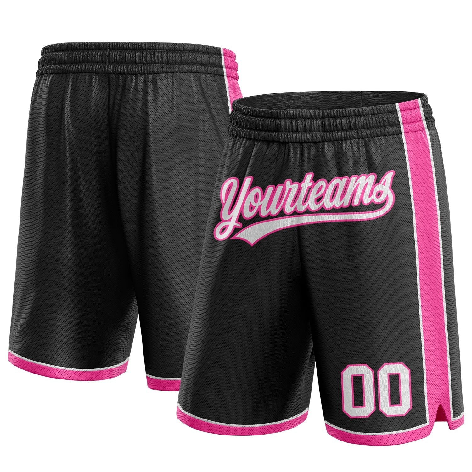 Custom Black White-Pink Authentic Basketball Shorts photo 1