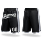Custom Black White-Gray Authentic Basketball Shorts