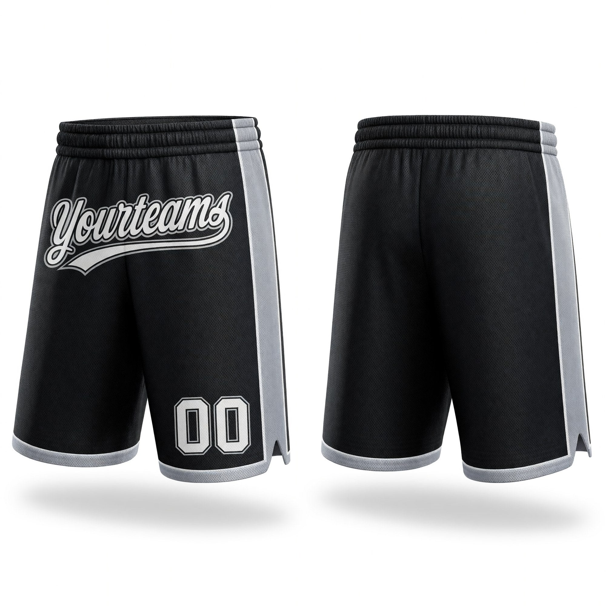 Custom Black White-Gray Authentic Basketball Shorts