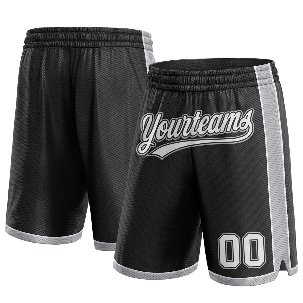Custom Black White-Gray Authentic Basketball Shorts photo 1