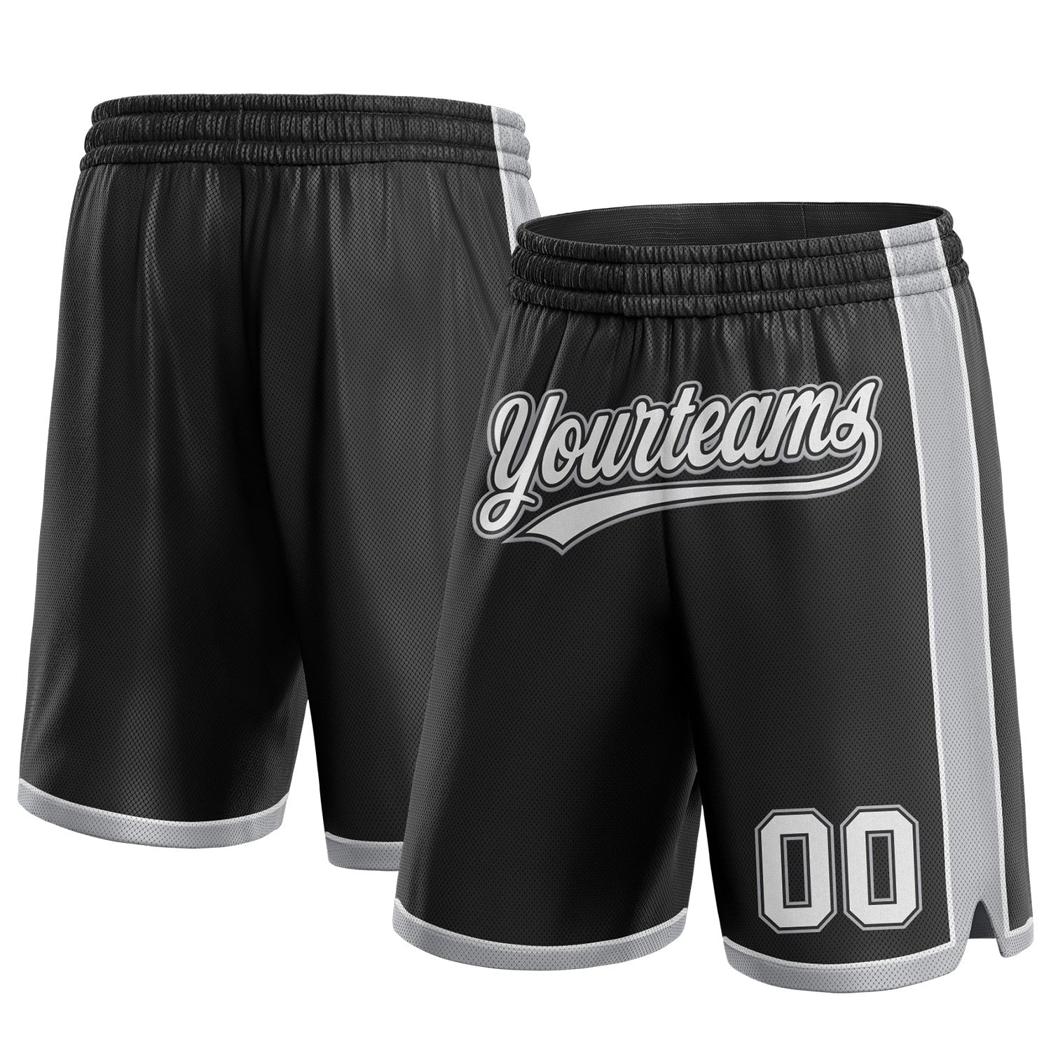 Custom Black White-Gray Authentic Basketball Shorts photo 1