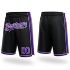 Custom Black Purple-White Authentic Basketball Shorts