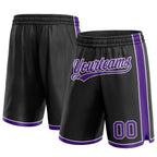 Custom Black Purple-White Authentic Basketball Shorts photo 1