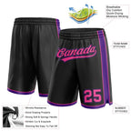 Custom Black Pink-Purple Authentic Basketball Shorts photo 2