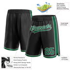 Custom Black Kelly Green-White Authentic Basketball Shorts photo 2
