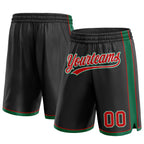 Custom Black Red-Kelly Green Authentic Basketball Shorts photo 1