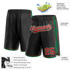 Custom Black Red-Kelly Green Authentic Basketball Shorts photo 2