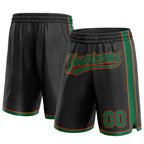 Custom Black Kelly Green-Orange Authentic Basketball Shorts photo 1