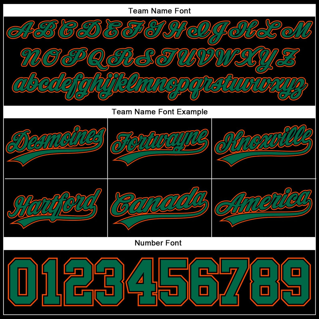 Custom Black Kelly Green-Orange Authentic Basketball Shorts photo 3