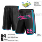 Custom Black Pink-Teal Authentic Basketball Shorts photo 2