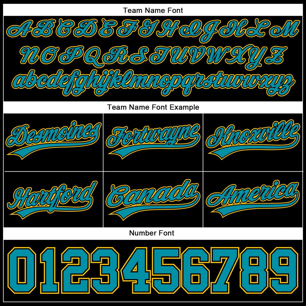 Custom Black Teal-Yellow Authentic Basketball Shorts photo 3