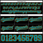 Custom Black Teal-Yellow Authentic Basketball Shorts photo 3