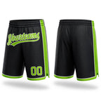 Custom Black Neon Green-White Authentic Basketball Shorts