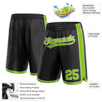 Custom Black Neon Green-White Authentic Basketball Shorts photo 2