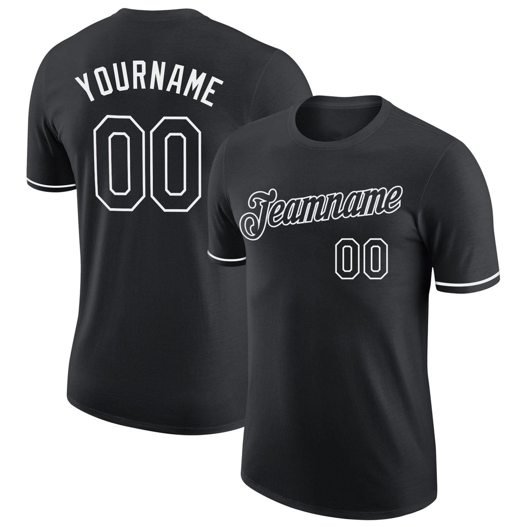 Custom Black White Performance T-Shirt photo 1