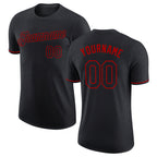 Custom Black Red Performance T-Shirt