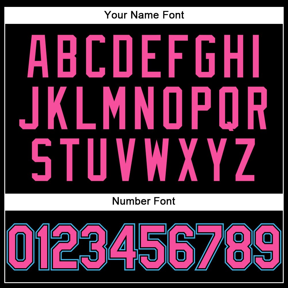 Custom Black Pink-Sky Blue Performance T-Shirt photo 3