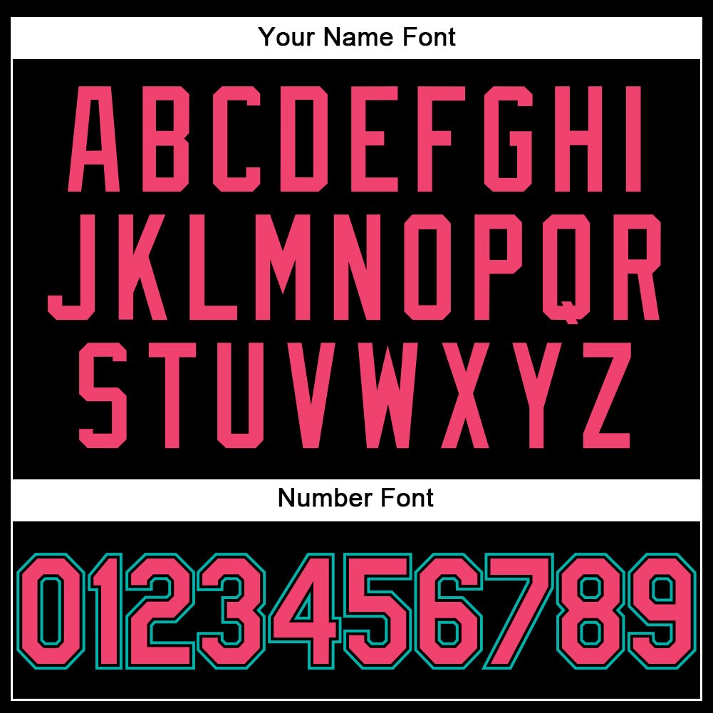 Custom Black Neon Pink-Aqua Performance T-Shirt photo 3