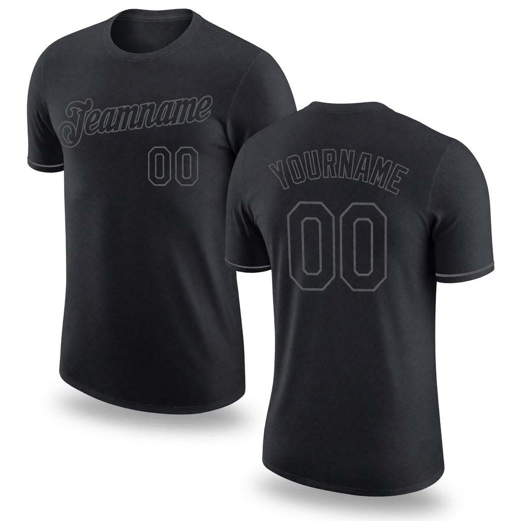 Custom Black Steel Gray Performance T-Shirt