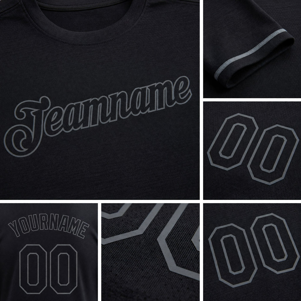 Custom Black Steel Gray Performance T-Shirt detail