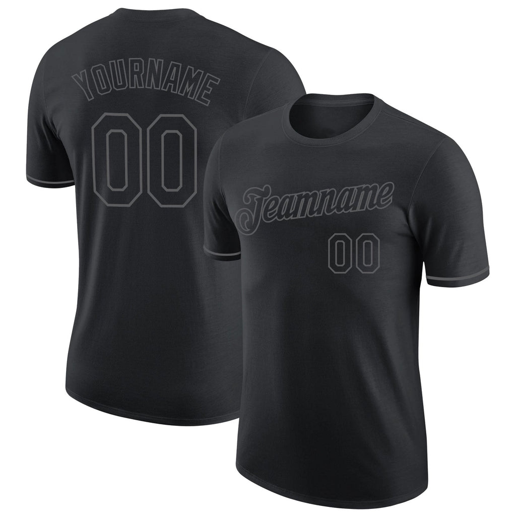 Custom Black Steel Gray Performance T-Shirt photo 1