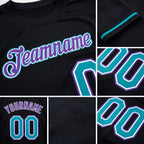 Custom Black Teal-Purple Performance T-Shirt detail