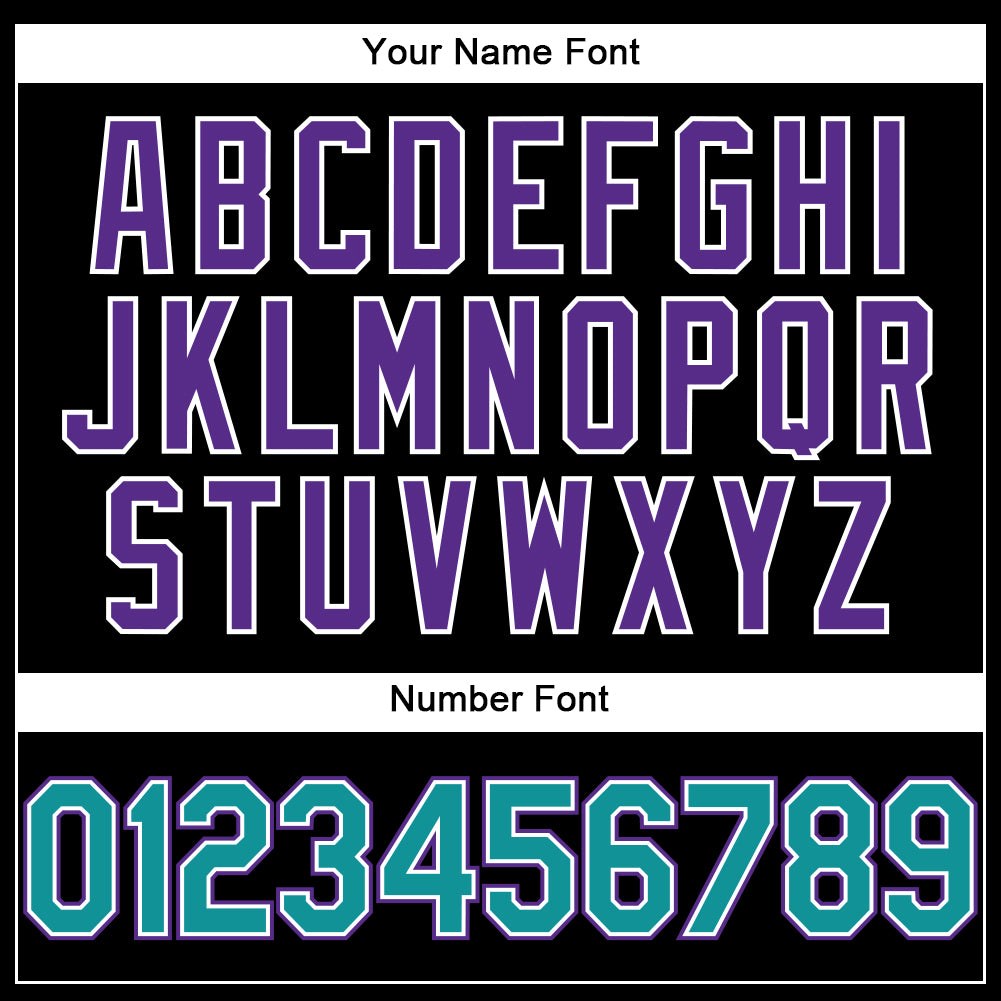 Custom Black Teal-Purple Performance T-Shirt photo 3