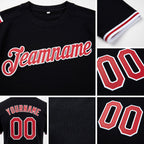 Custom Black Cardinal-White Performance T-Shirt detail