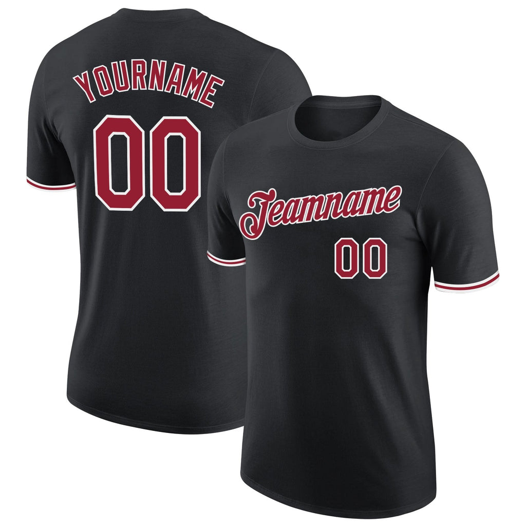 Custom Black Cardinal-White Performance T-Shirt photo 1
