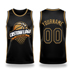 Custom Black Old Gold Authentic Throwback Basketball Jersey
