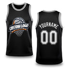 Custom Black White-Gray Authentic Throwback Basketball Jersey