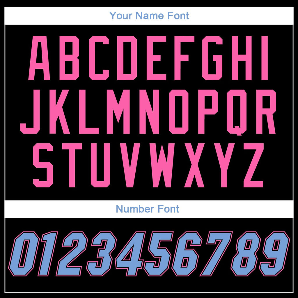 Custom Black Pink-Light Blue Authentic Throwback Basketball Jersey photo 2