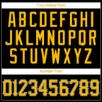Custom Black Gold-White Authentic Throwback Basketball Jersey photo 2