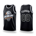 Custom Black White Authentic Throwback Basketball Jersey