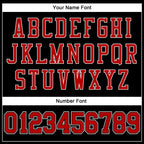 Custom Black Red Pinstripe White Authentic Basketball Jersey photo 2
