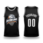 Custom Black White Authentic Throwback Basketball Jersey