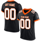 Custom Black White-Orange Mesh Authentic Football Jersey photo 1
