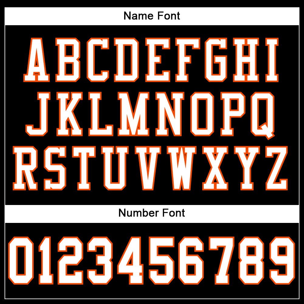 Custom Black White-Orange Mesh Authentic Football Jersey photo 3