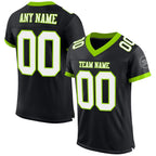 Custom Black White-Neon Green Mesh Authentic Football Jersey photo 1