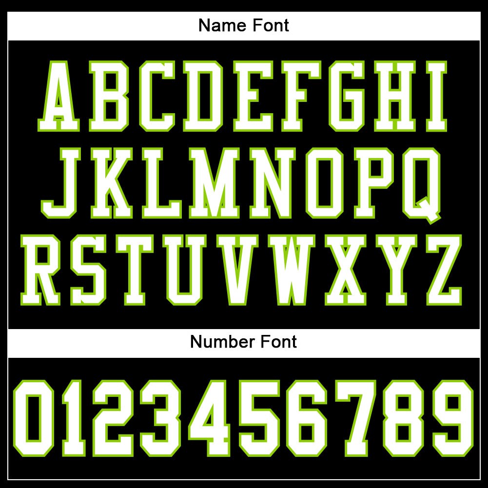 Custom Black White-Neon Green Mesh Authentic Football Jersey photo 3