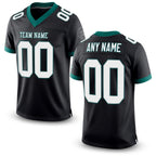 Custom Black White-Midnight Green Mesh Authentic Football Jersey