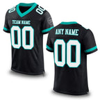 Custom Black White-Aqua Mesh Authentic Football Jersey