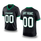 Custom Black White-Kelly Green Mesh Authentic Football Jersey