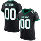 Custom Black White-Kelly Green Mesh Authentic Football Jersey photo 1