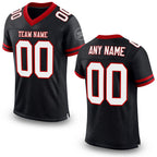 Custom Black White-Red Mesh Authentic Football Jersey