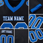 Custom Black Royal-White Mesh Authentic Football Jersey detail