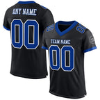Custom Black Royal-White Mesh Authentic Football Jersey photo 1